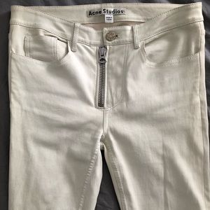 Acne White Leather Pants
